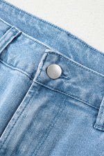 Load image into Gallery viewer, Peach Blossom Acid Washed High Rise Cropped Wide Leg Jeans
