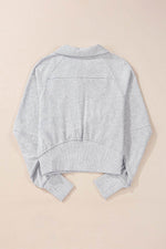 Load image into Gallery viewer, Valerian Quarter Zip Stand Neck Kangaroo Pocket Sweatshirt - Fashion Queen
