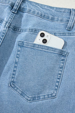Load image into Gallery viewer, Peach Blossom Acid Washed High Rise Cropped Wide Leg Jeans
