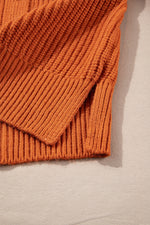 Load image into Gallery viewer, Gold Flame Button Front V Neck Chunky Cardigan Sweater
