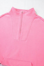 Load image into Gallery viewer, Light Grey Zip-up Stand Neck Kangaroo Pocket Sweatshirt - Fashion Queen

