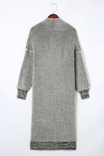 Load image into Gallery viewer, Gray Textured Knit Pocketed Duster Cardigan
