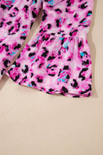 Load image into Gallery viewer, Black Leopard Print Buttoned Front 3/4 Sleeve Tiered Ruffled Hem Dress - Fashion Queen

