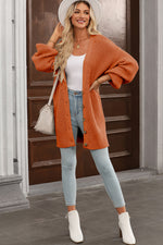 Load image into Gallery viewer, Gold Flame Button Front V Neck Chunky Cardigan Sweater
