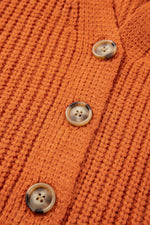 Load image into Gallery viewer, Gold Flame Button Front V Neck Chunky Cardigan Sweater
