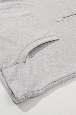 Load image into Gallery viewer, Light Grey Solid Kangaroo Pocket Half Zipper Oversized Hoodie - Fashion Queen
