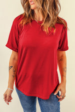 Load image into Gallery viewer, White Casual Plain Crew Neck Tee
