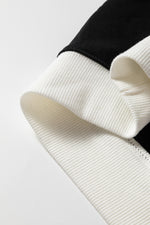Load image into Gallery viewer, Black Contrast Ribbed Color Block Patchwork Baggy Sweatshirt
