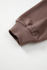 Load image into Gallery viewer, Dark Khaki Color Block Drop Shoulder Pullover Casual Sweatshirt - Fashion Queen -  8
