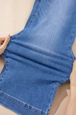 Load image into Gallery viewer, Sky Blue Cropped High Rise Wide Leg Jeans

