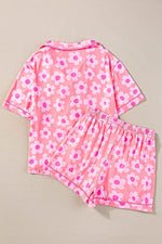Load image into Gallery viewer, Flower Print Short Sleeve Shirt Pajamas Set - Fashion Queen

