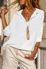 Load image into Gallery viewer, White Pure Color Patch Pocket Shirt - Fashion Queen -  1
