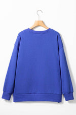 Load image into Gallery viewer, Black Tinsel Game Day Drop Shoulder Graphic Sweatshirt - Fashion Queen

