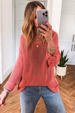 Load image into Gallery viewer, Coral Crochet Hollow-out Jumper Top Sweater - Fashion Queen -  5
