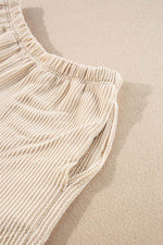 Load image into Gallery viewer, Carbon Grey Corded Knit Long Sleeve Top and High Waist Shorts Set - Fashion Queen
