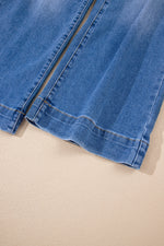 Load image into Gallery viewer, Sky Blue Cropped High Rise Wide Leg Jeans
