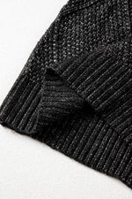 Load image into Gallery viewer, Coffee Cable Knit Drop Shoulder Loose Fit Sweater Dress - Fashion Queen
