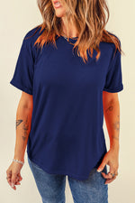 Load image into Gallery viewer, White Casual Plain Crew Neck Tee
