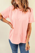 Load image into Gallery viewer, White Casual Plain Crew Neck Tee
