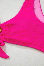 Load image into Gallery viewer, Rose Red Gold Shell Decor Wire-free Knotted 2pcs Bikini Swimsuit - Fashion Queen -  18

