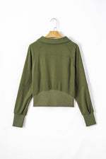 Load image into Gallery viewer, Valerian Quarter Zip Stand Neck Kangaroo Pocket Sweatshirt - Fashion Queen
