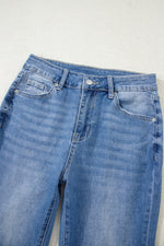Load image into Gallery viewer, Ashleigh Blue Cut out Side Frayed Hemline Flare Jeans
