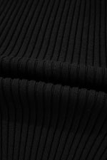 Load image into Gallery viewer, Black Ribbed Knit Cold Shoulder Choker Neck Sweater - Fashion Queen -  11
