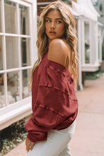 Load image into Gallery viewer, Khaki Exposed Seam Twist Open Back Oversized Sweatshirt

