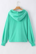 Load image into Gallery viewer, Light Grey Solid Kangaroo Pocket Half Zipper Oversized Hoodie - Fashion Queen

