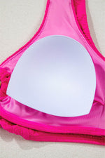 Load image into Gallery viewer, Rose Red Gold Shell Decor Wire-free Knotted 2pcs Bikini Swimsuit - Fashion Queen -  24

