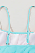 Load image into Gallery viewer, Black Striped Patchwork Spaghetti Strap High Waist Bikini Swimsuit - Fashion Queen
