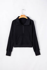 Load image into Gallery viewer, Valerian Quarter Zip Stand Neck Kangaroo Pocket Sweatshirt - Fashion Queen
