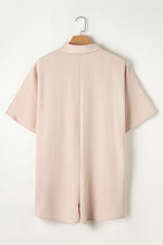 Load image into Gallery viewer, Apricot Half Button Collared Loose Romper
