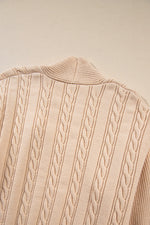 Load image into Gallery viewer, Parchment Oversize Chunky Cable Knit Open Front Midi-length Cardigan
