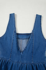 Load image into Gallery viewer, Sail Blue Square Neck Bowknot A-line Sleeveless Denim Dress - Fashion Queen -  11
