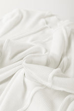 Load image into Gallery viewer, White Exposed Seam Ribbed Knit Slim Fit Long Sleeve Top
