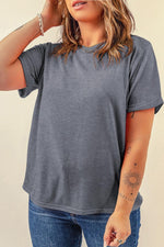 Load image into Gallery viewer, White Casual Plain Crew Neck Tee
