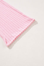 Load image into Gallery viewer, Black Ribbed Knit V Neck Slouchy Two-piece Outfit - Fashion Queen

