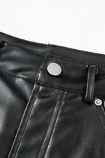 Load image into Gallery viewer, Black Faux Leather Side Slit Maxi Skirt
