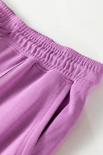 Load image into Gallery viewer, Lilac Drawstring Waist Patchwork Solid Color Jogger Pants
