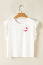 Load image into Gallery viewer, Pink Ruffled Tank Top And Heart Print Pants Lounge Set
