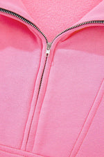 Load image into Gallery viewer, Light Grey Zip-up Stand Neck Kangaroo Pocket Sweatshirt - Fashion Queen
