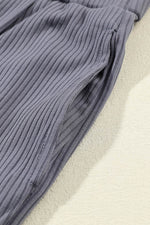 Load image into Gallery viewer, Black Solid Color Ribbed Crop Top Long Pants Set - Fashion Queen

