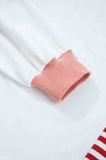Load image into Gallery viewer, White Stripe Colorblock Patchwork Contrast Stitching Oversize Sweatshirt
