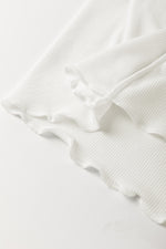 Load image into Gallery viewer, White Exposed Seam Ribbed Knit Slim Fit Long Sleeve Top
