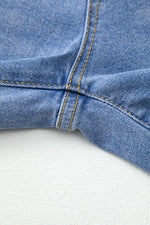 Load image into Gallery viewer, Dusk Blue Raw Hem Unique Cuffs Straight High Rise Loose Jeans
