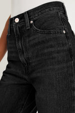 Load image into Gallery viewer, Dusk Blue Raw Hem Straight Leg Loose High Waist Jeans

