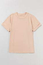 Load image into Gallery viewer, White Casual Plain Crew Neck Tee
