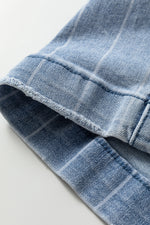 Load image into Gallery viewer, Beau Blue Multi Buttons Pinstripe Wide Leg Jeans
