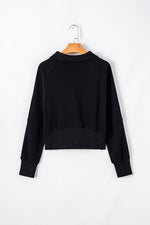 Load image into Gallery viewer, Valerian Quarter Zip Stand Neck Kangaroo Pocket Sweatshirt - Fashion Queen
